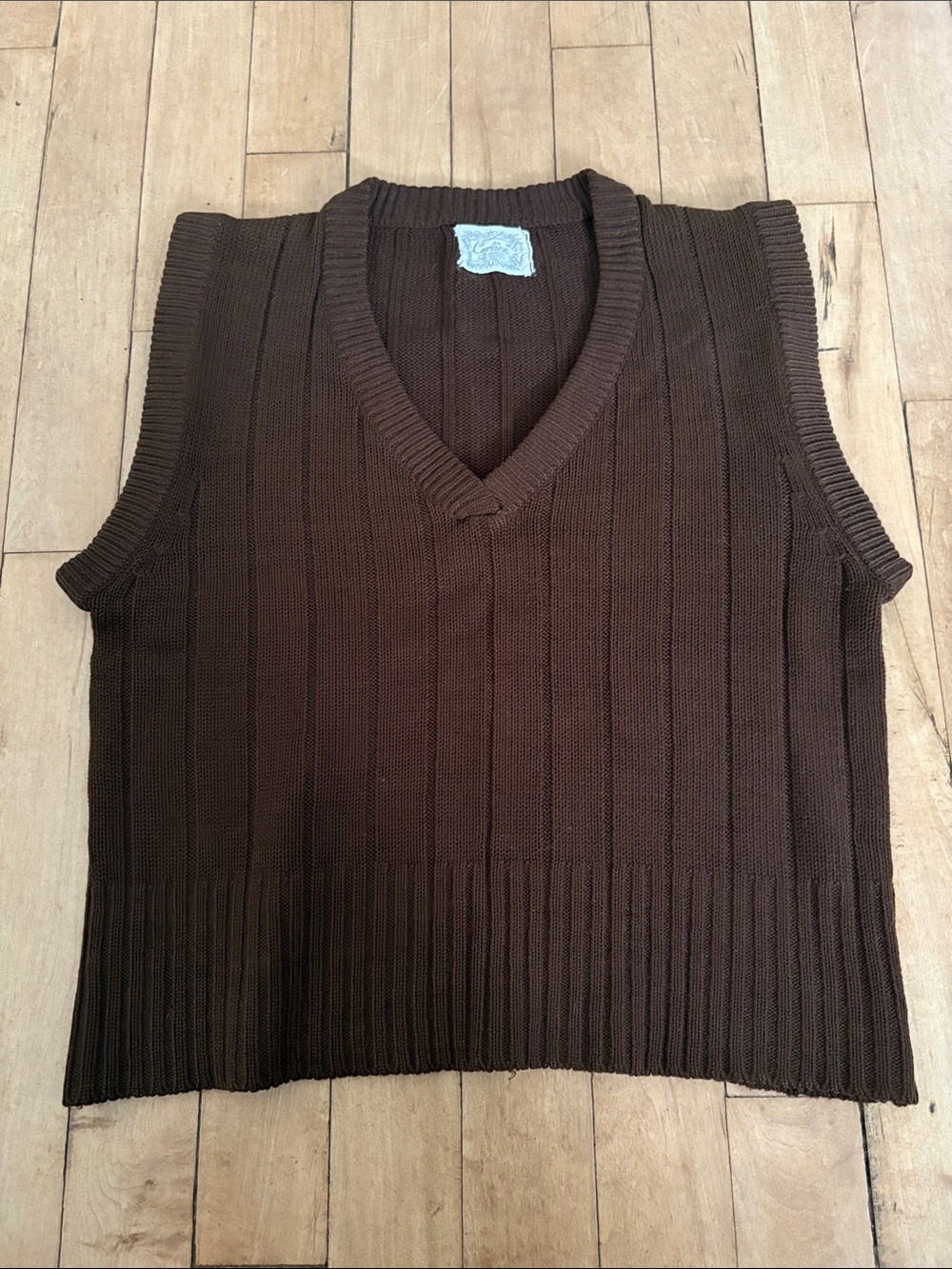 Vintage Brown Knit Vest